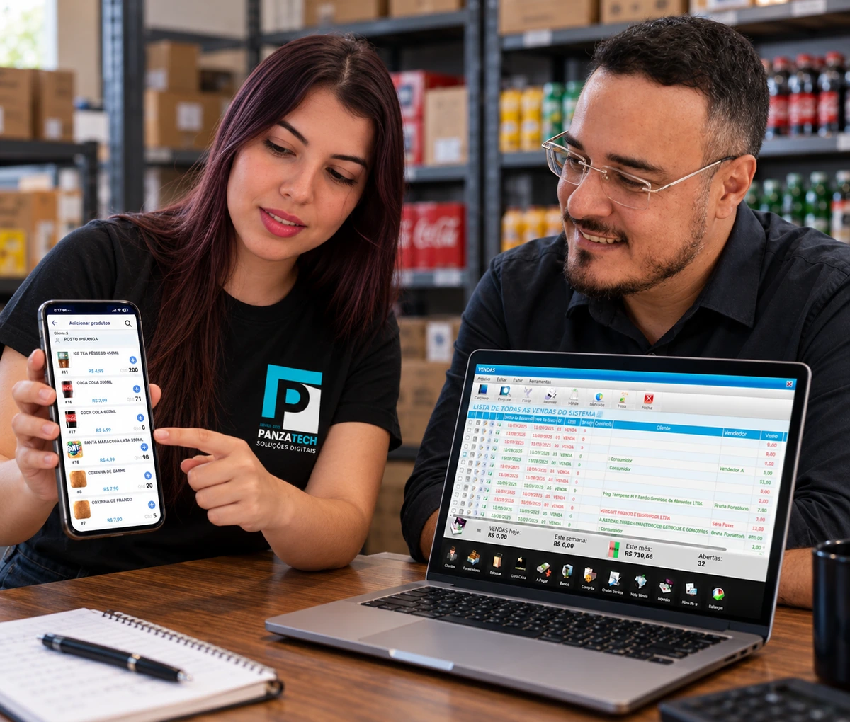 Equipe Panzatech em atividade relacionada à solução apresentada